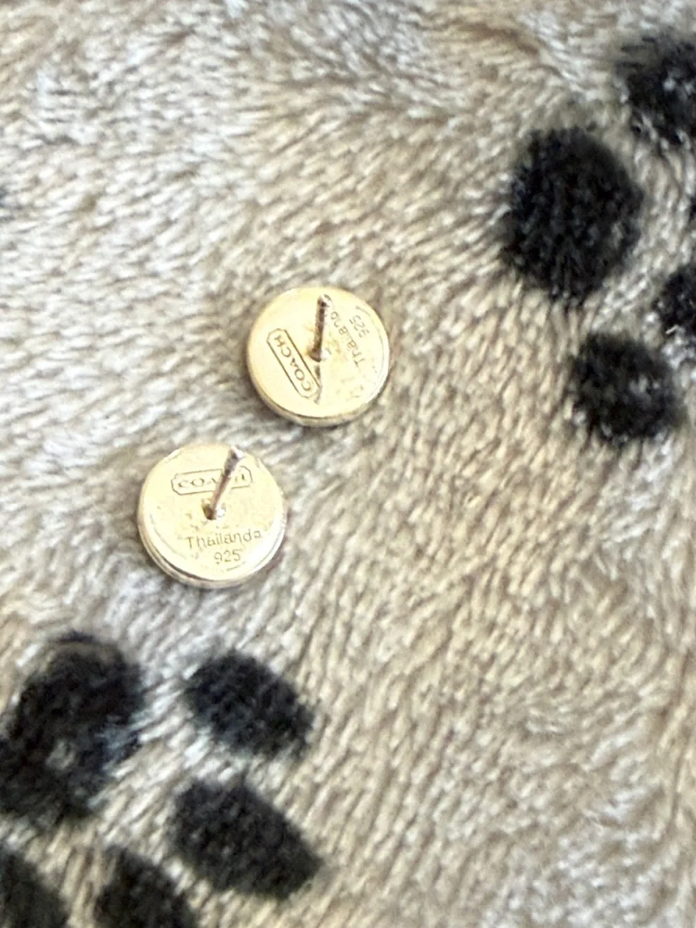 COACH Sterling Silver Floral Button Stud Earrings - Picture 2 of 2